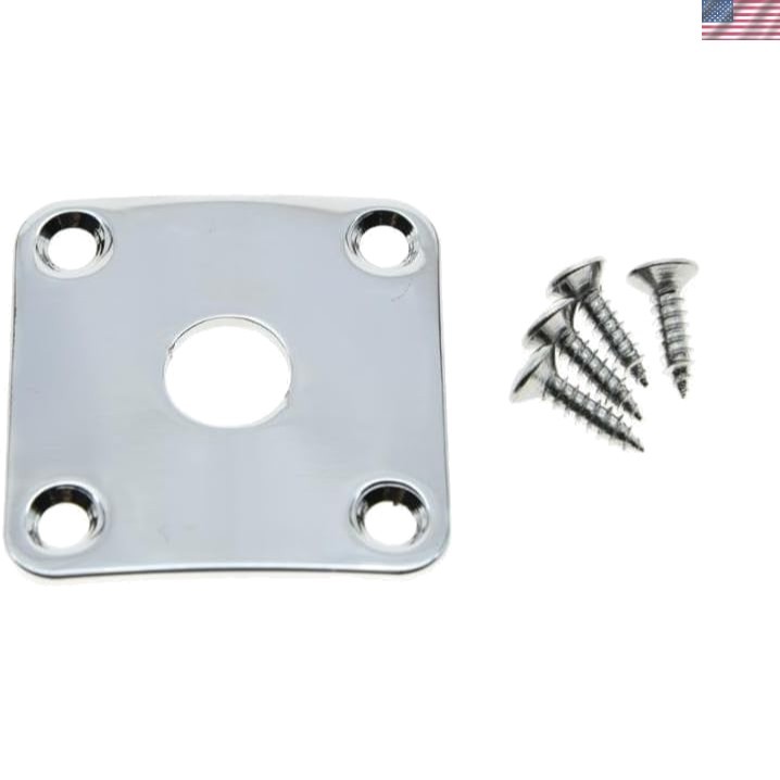Curved Bottom Jack Plate for Les Paul – Chrome Metal Finish