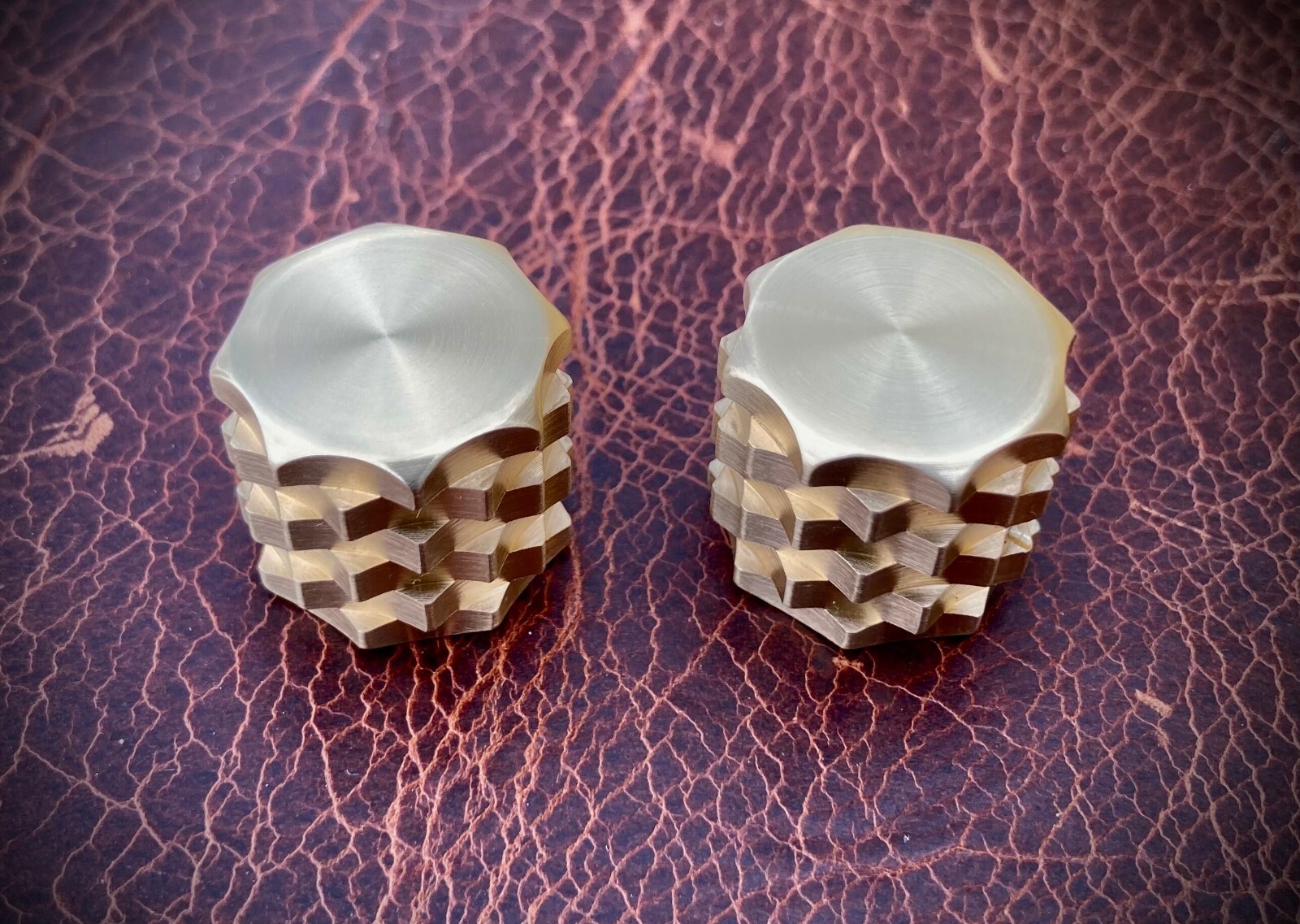 Van Dyke-Harms Ultra-Grip Brass Speed Guitar Knobs, Heavy Knurl, Custom, 2-pack