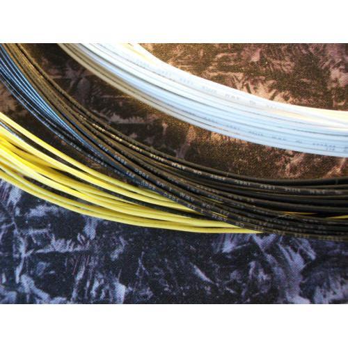 9 Feet ( 3 Black / 3 Yellow / 3 White ) 22 awg PVC Coated Guitar Wire 22 gauge