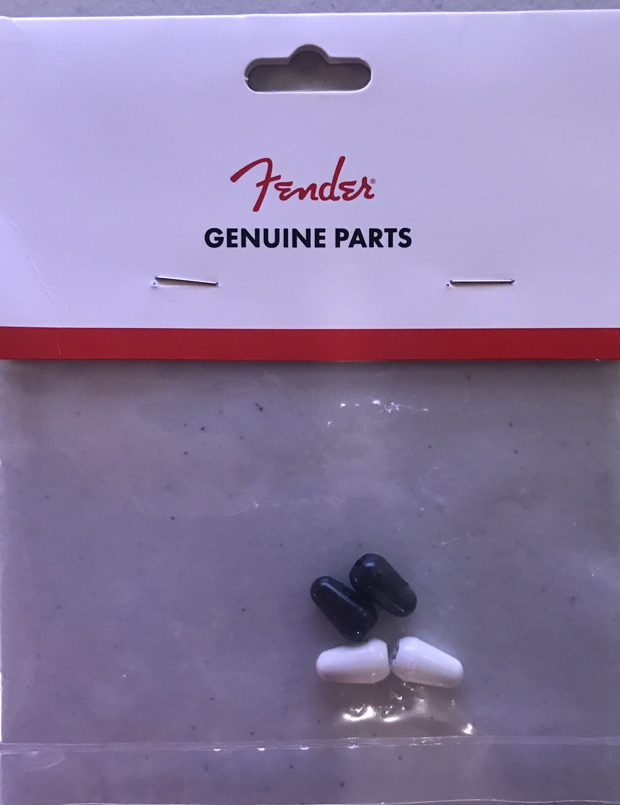4X Genuine Fender USA Stratocaster 5-Way Switch Tip (2) White (2) Black – New