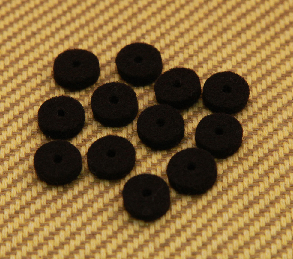 099-4929-000 (12) Genuine Fender Black Guitar & Bass Strap Button Felt Washers