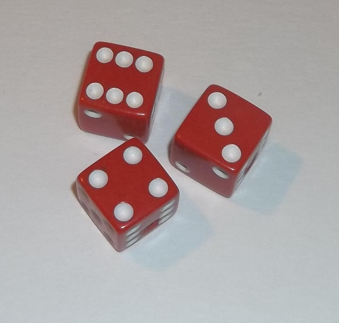 Dice Control Knobs Red 3pak Brian Setzer Gretsch Guitar diceknobs + FREE 3pak!