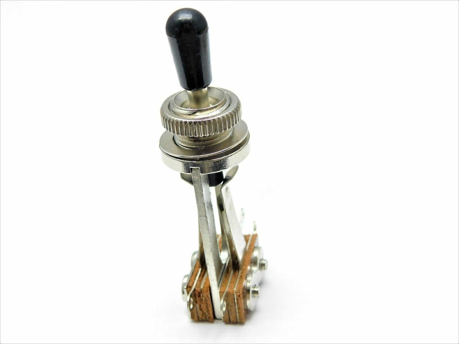 3 way Toggle Switch – Nickle Long Frame – for Les Paul® – Black Switch Tip