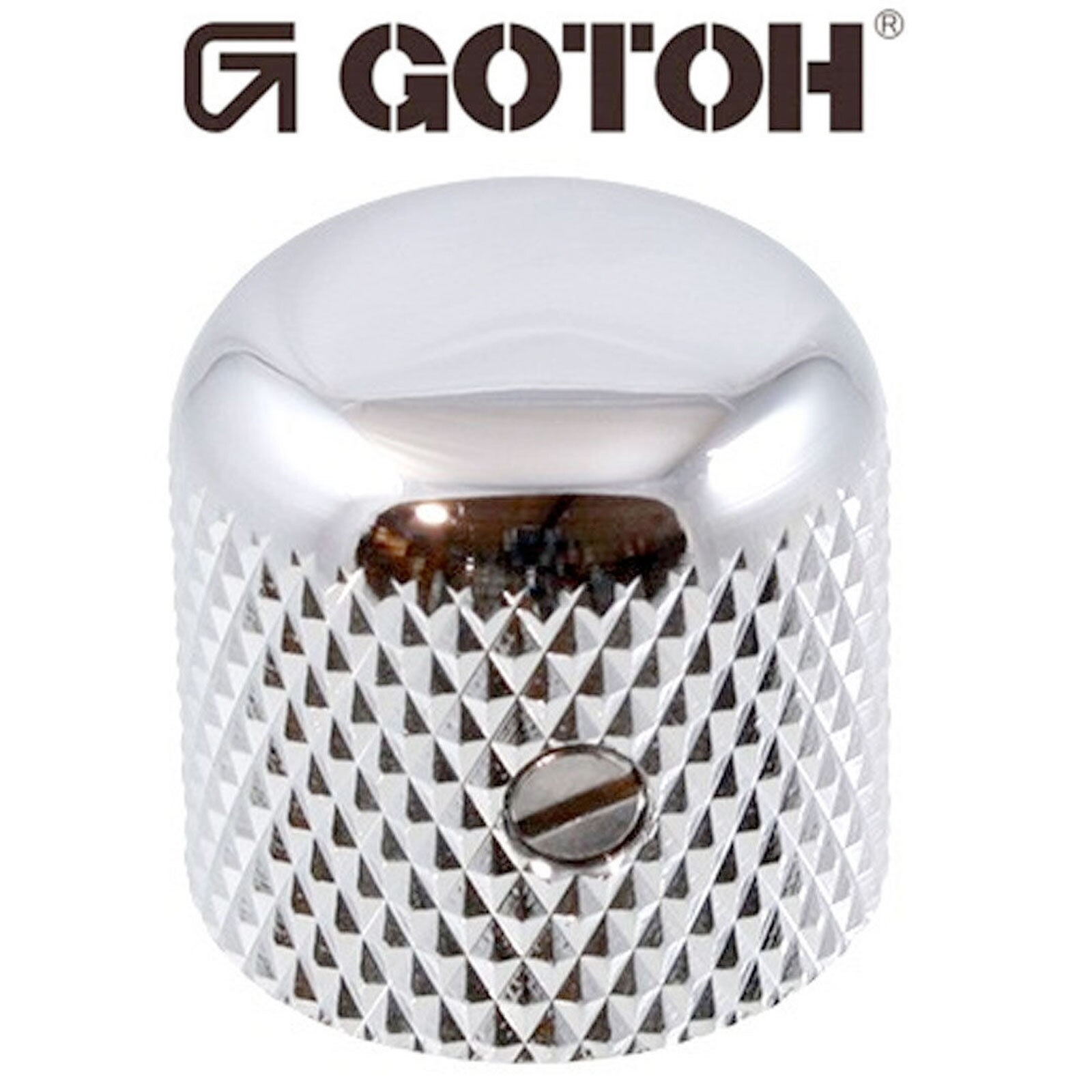 NEW (1) Gotoh VK1-19 – Control Knob – DOME – Bass Guitar 6mm hole METAL – CHROME