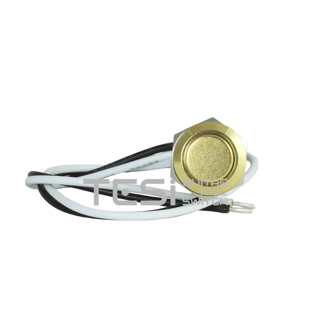 Tesi IDO 12MM Gold Metal Momentary Push Button Kill Switch Guitar or Bass