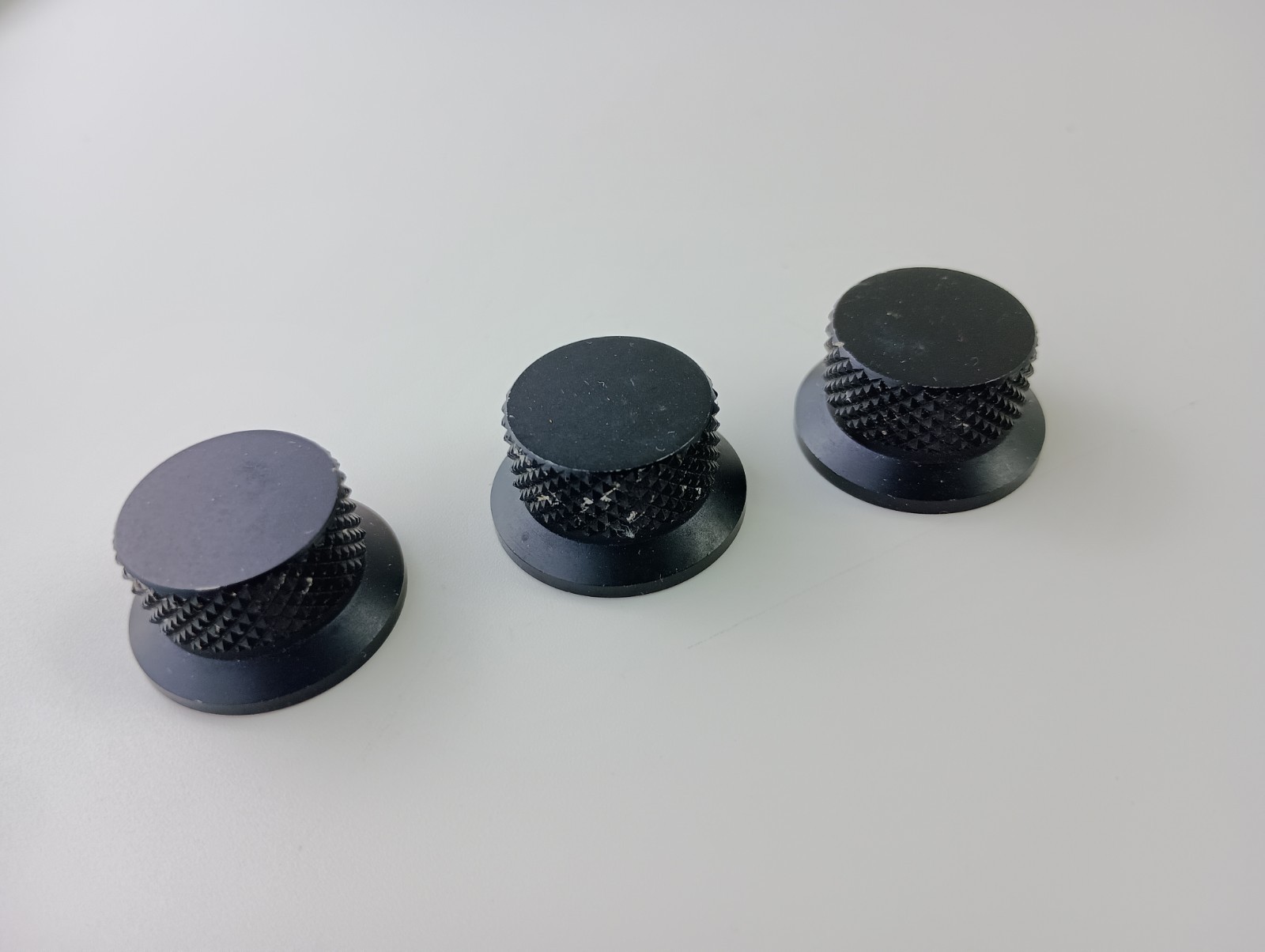 80’s Guitar Control Knobs Volume Tone Aluminum Knurled Push On Black