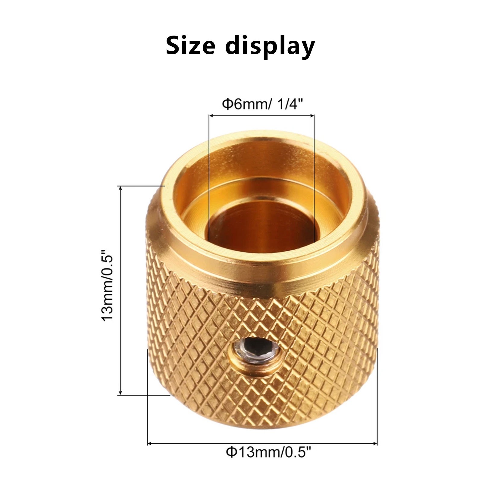 4PCS Guitar Knobs Metal Volume Tone Control Dome Knob 1/4″ x 1/2″ Gold