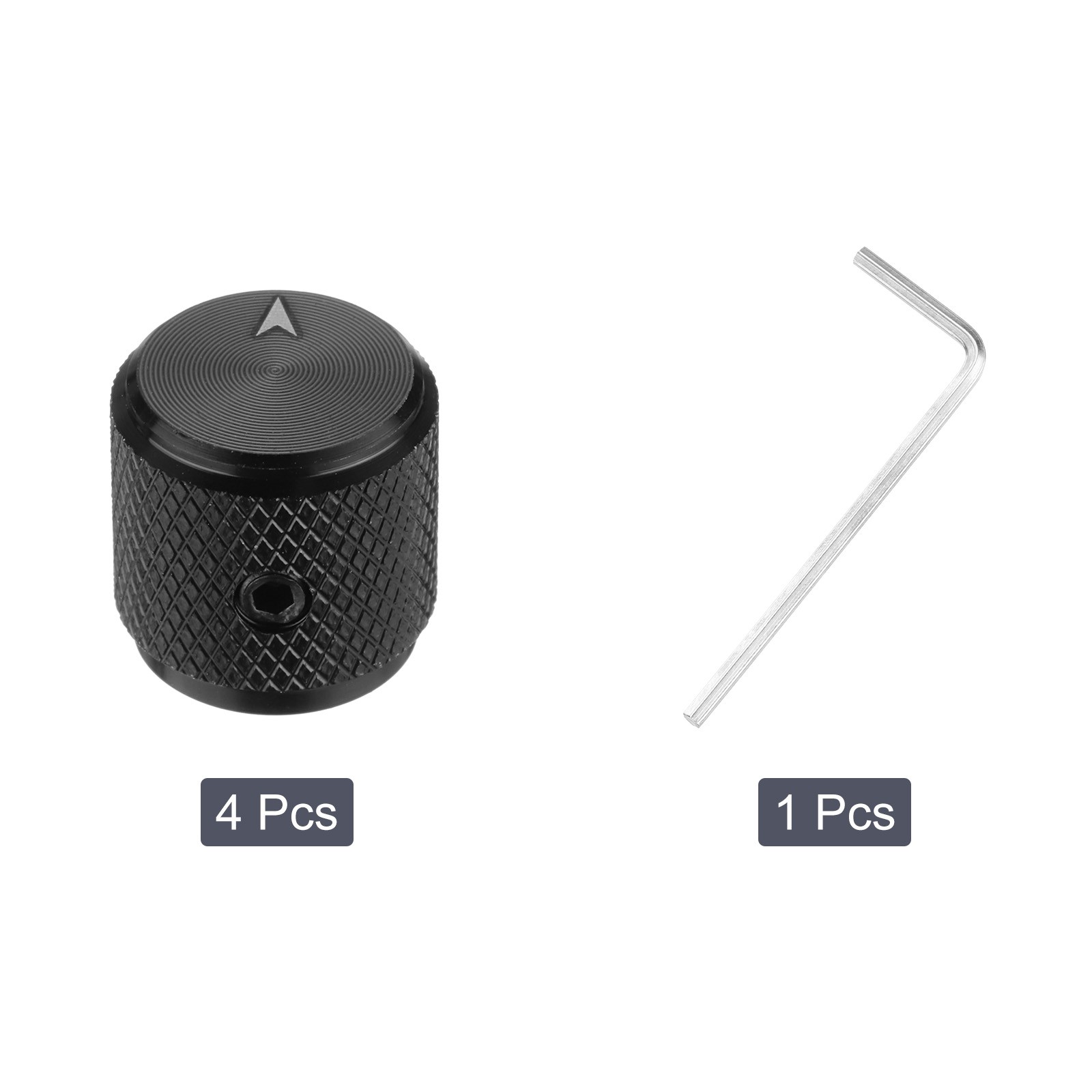 4 PCS Guitar Knobs Metal Volume Tone Control Dome Knobs 1/4″ x 1/2″ Black