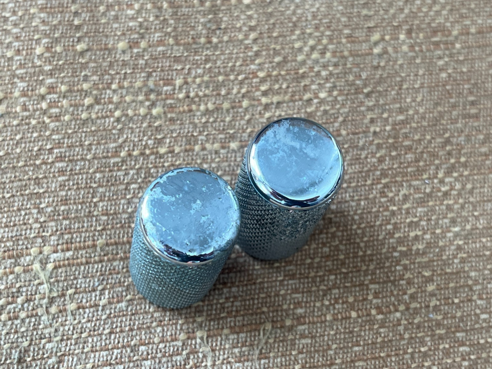 1950s 1960s Fender tall pedal steel chrome guitar knobs set