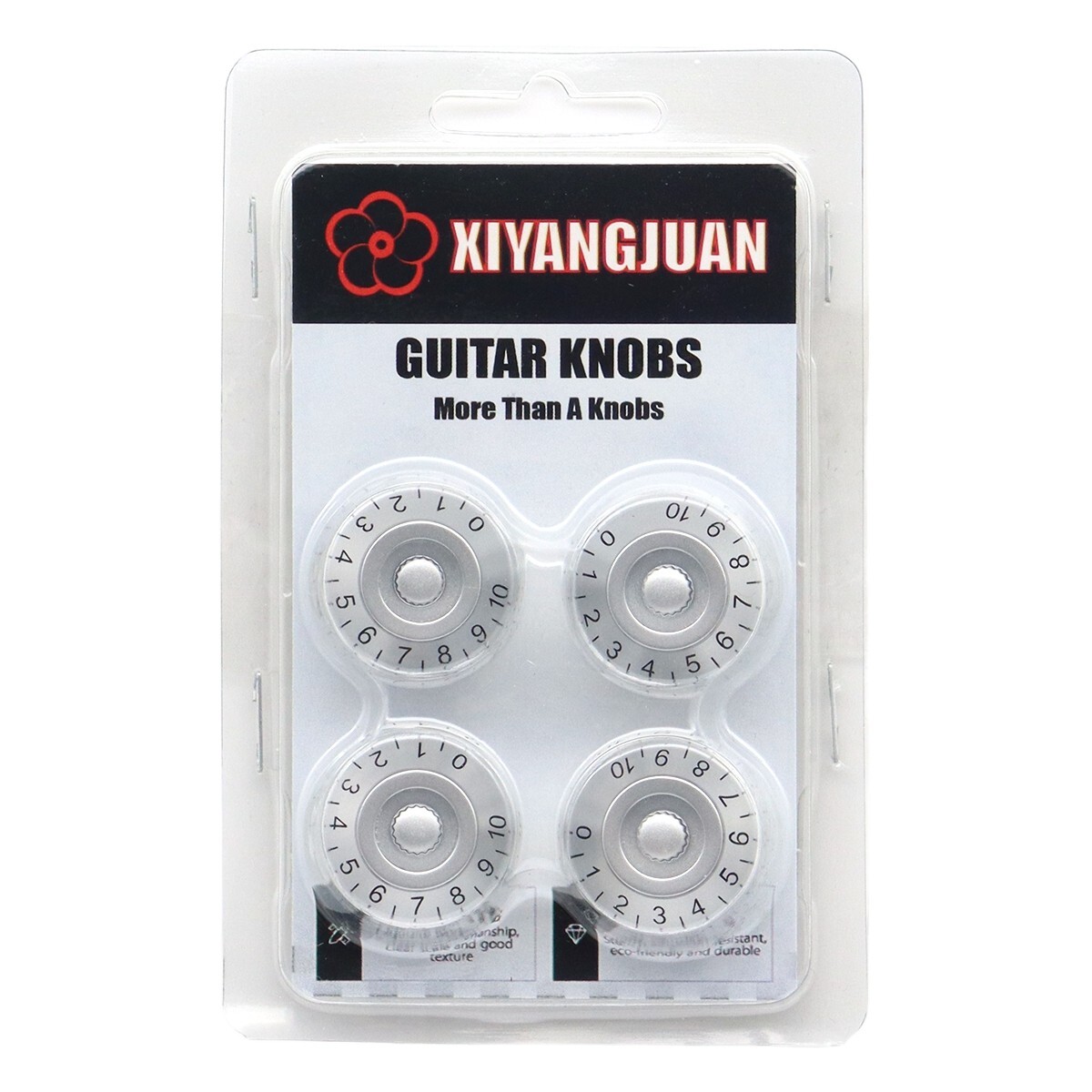 4Pcs Gray Guitar Knobs Bass Knobs Push-in Volume Amplifier Audio Control Knobs