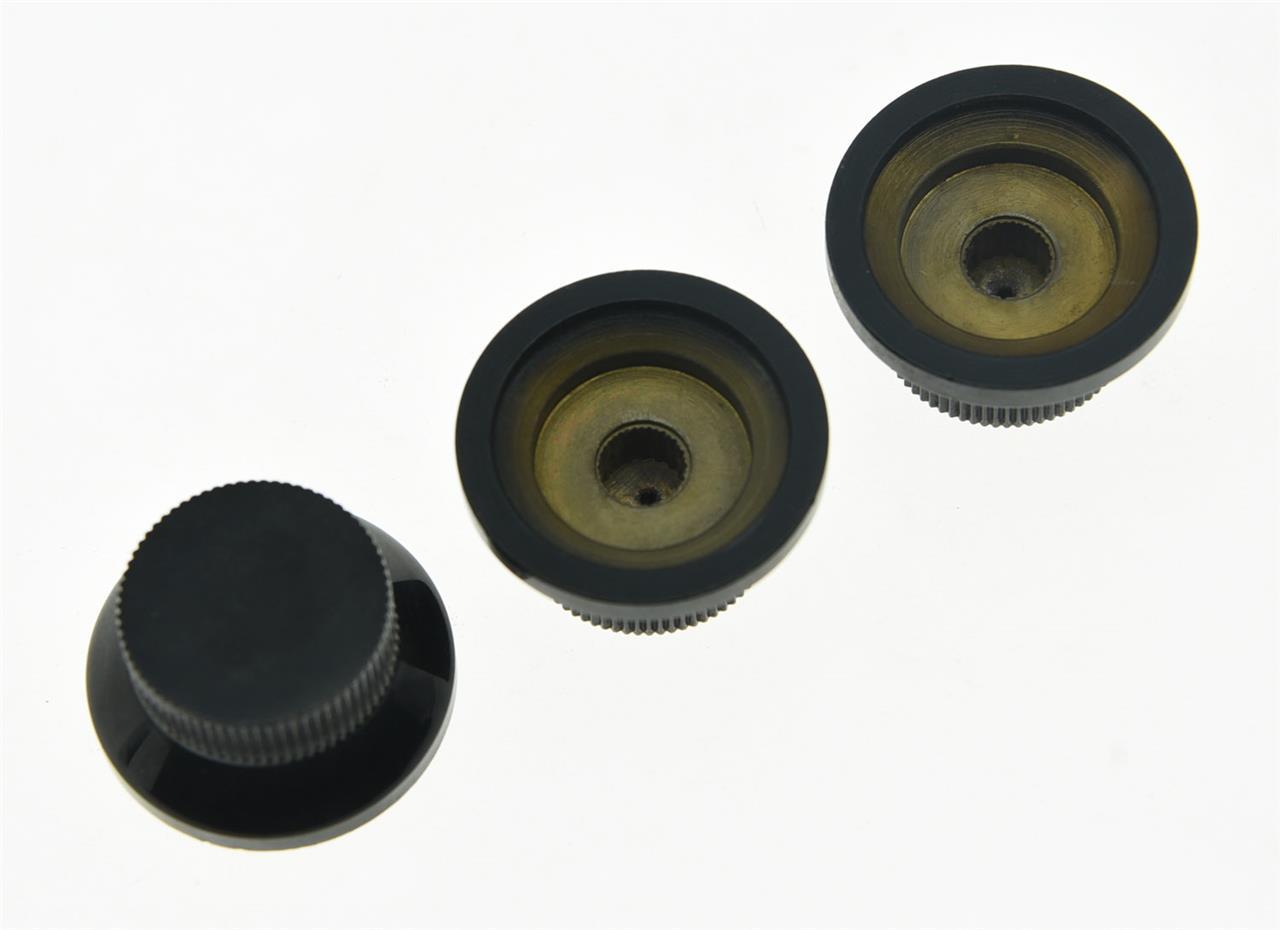 3pcs Black Metal ST Knobs Top Hat Bell Guitar Bass Knob for 5.8mm Pots