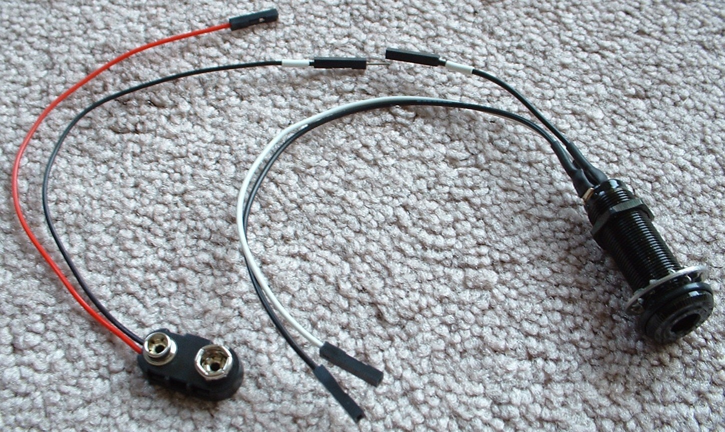 SOLDERLESS Wiring BLACK LONG BARREL PANEL JACK Battery Clip 152B for emg Ibanez