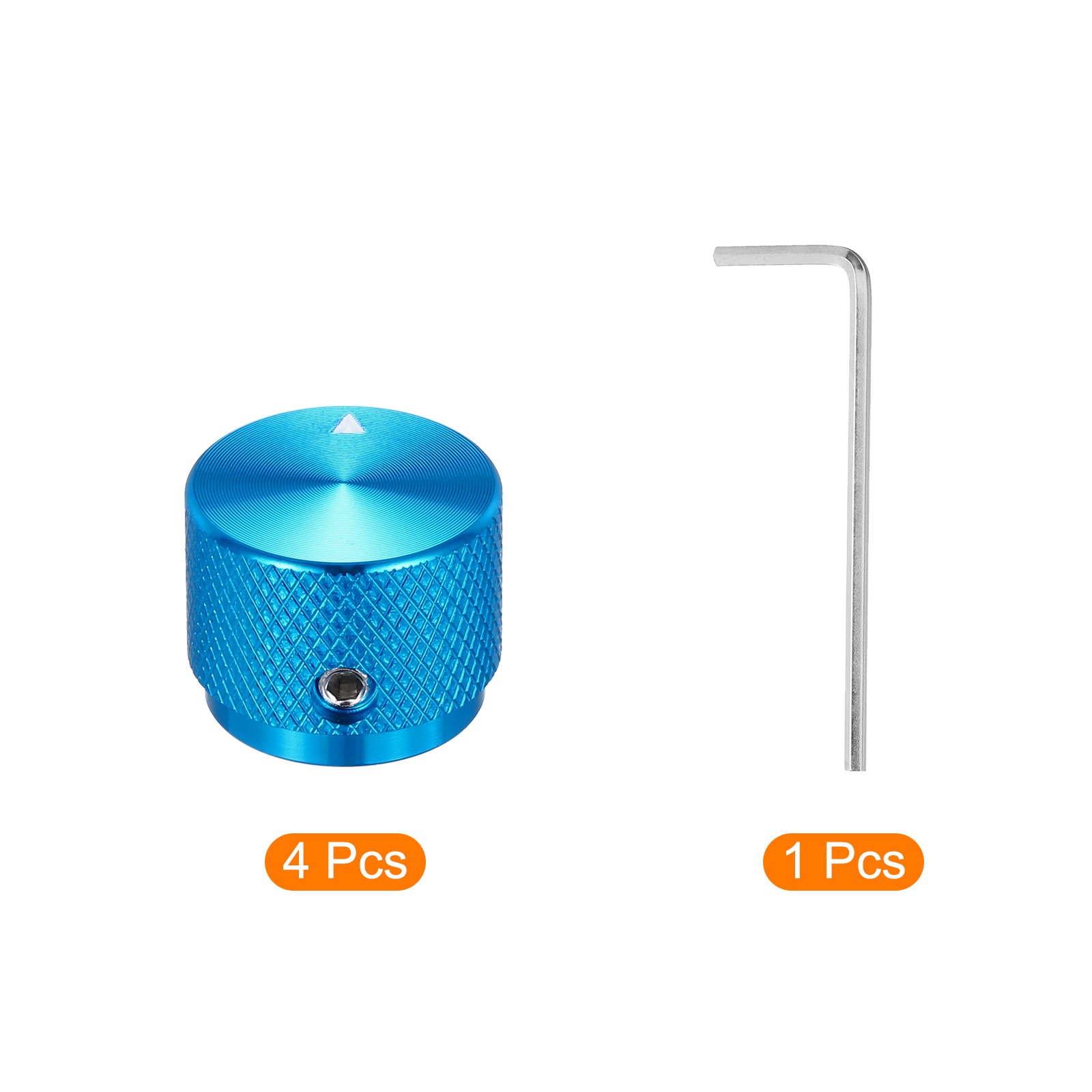 4 Pcs Aluminium Potentiometer Knobs,Arrow Indicator, 3/5″ Blue(20×15.5mm)
