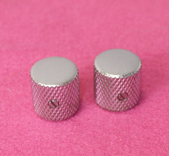 Aged Flat Knobs (2) For Telecaster Guitar/Bass – Chrome Relic