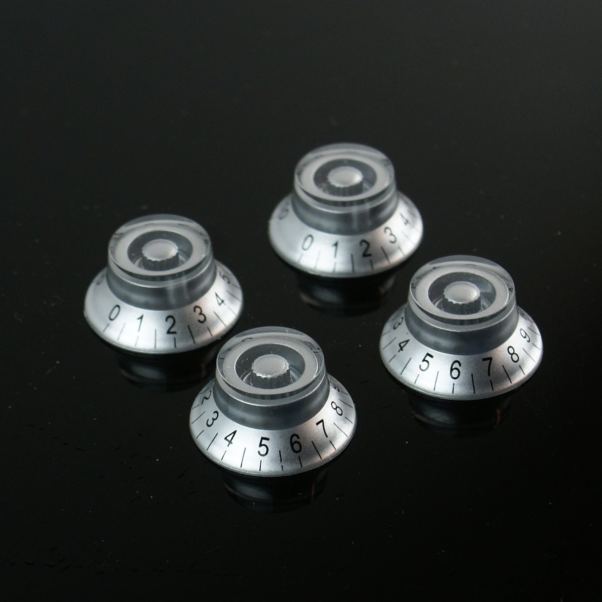 Universal LP top hat style Guitar Speed Knobs,Silver (set of 4)