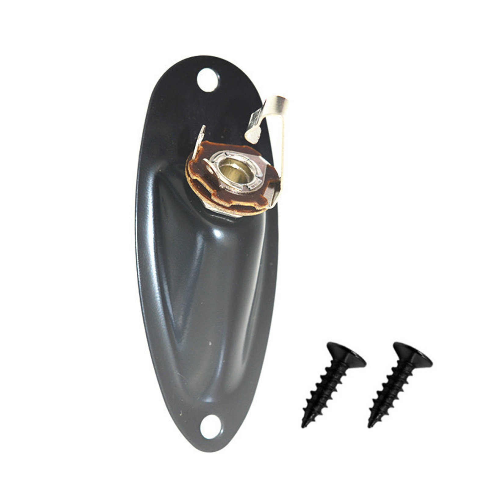 Metal Jack Plug Socket Cover Plate With Screws For FD Strat Guitar Boat Style o