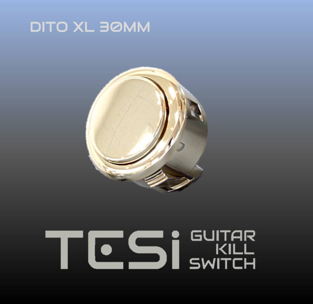 Tesi DITO XL Metallic 30MM Momentary Arcade Button Guitar Kill Switch Gold