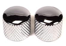 Peavey 2 Premium Knurled Grip Set Scew Metal Dome Guitar Knobs Chrome 73210 New