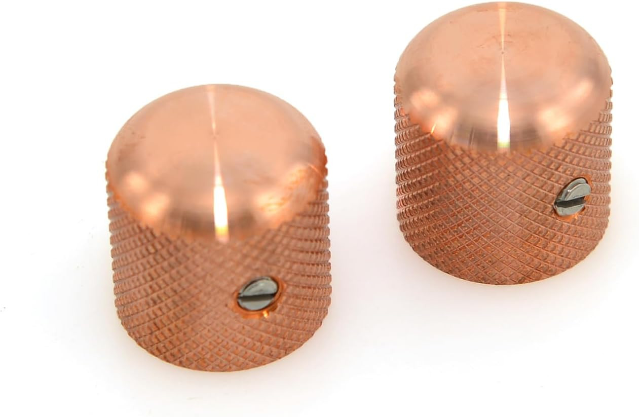 2PCS Red Copper Guitar and Bass Control Knobs