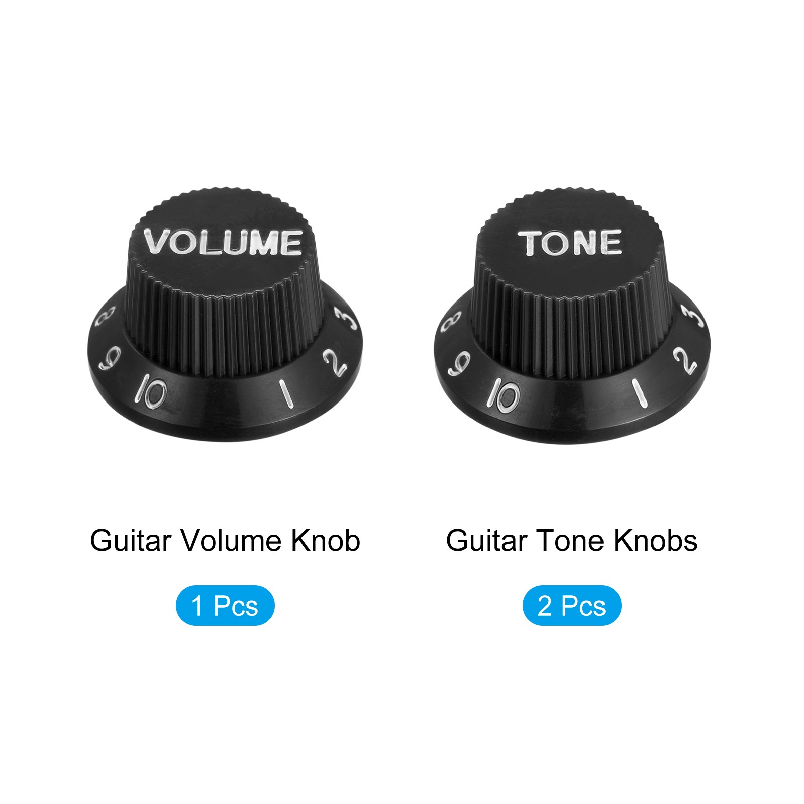 Speed Control Knobs 1Volume 2Tone Black with White Characters