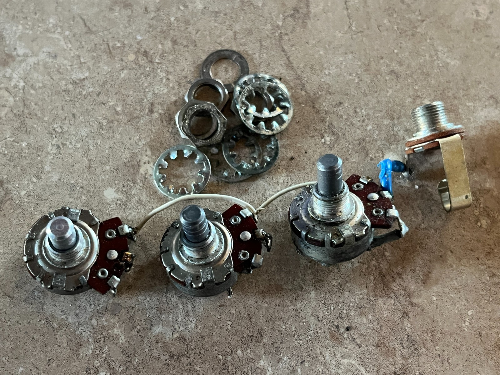 1971 set Fender Jazz bass pots harness jack