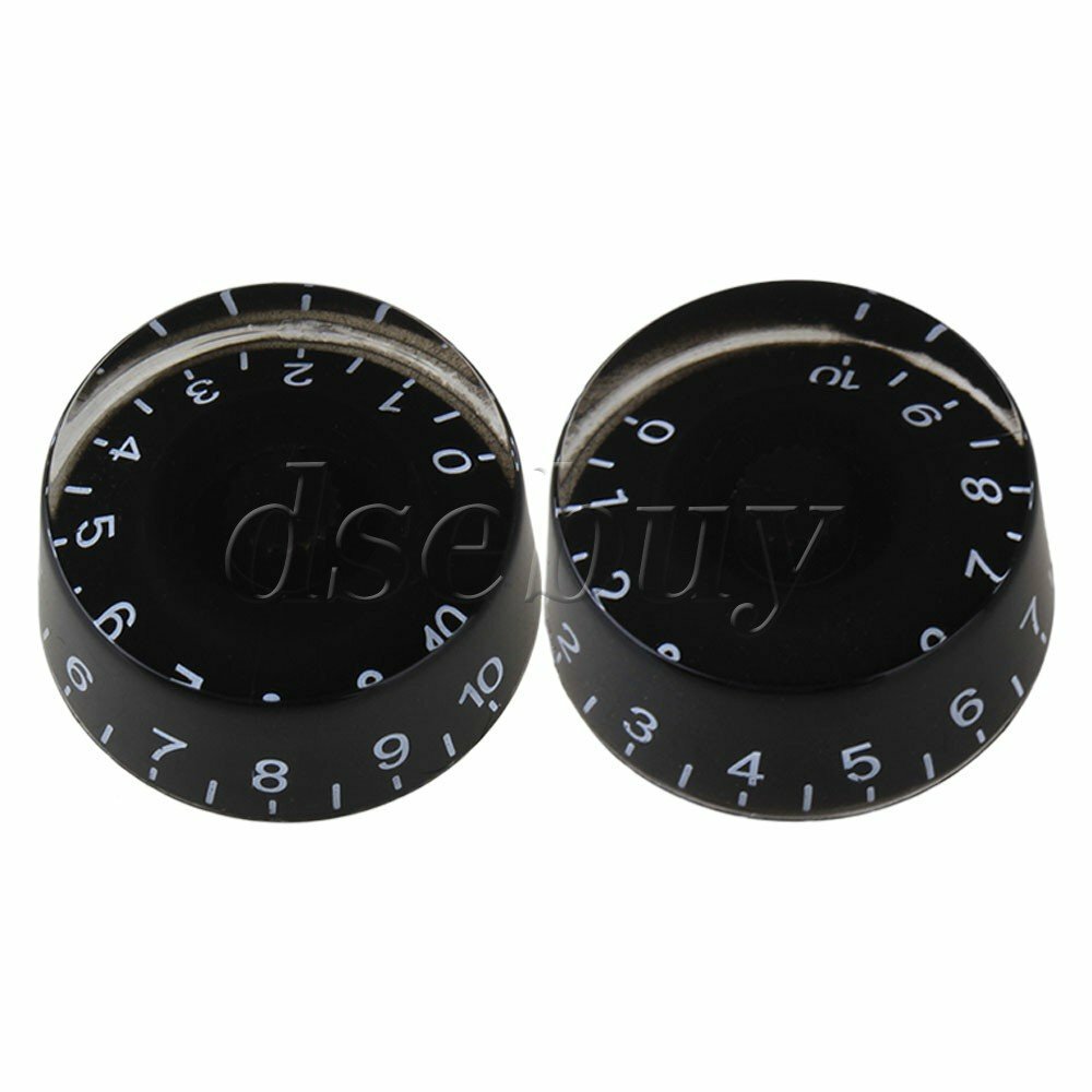 20x Speed Control Knobs Black with White Number for Electric Guitar