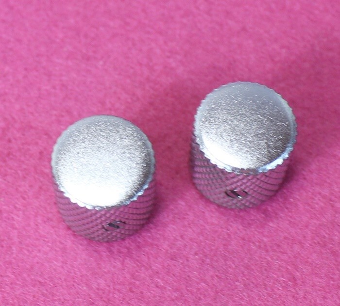 Aged Flat Knobs (2) For Telecaster Guitar/Bass – Chrome Relic