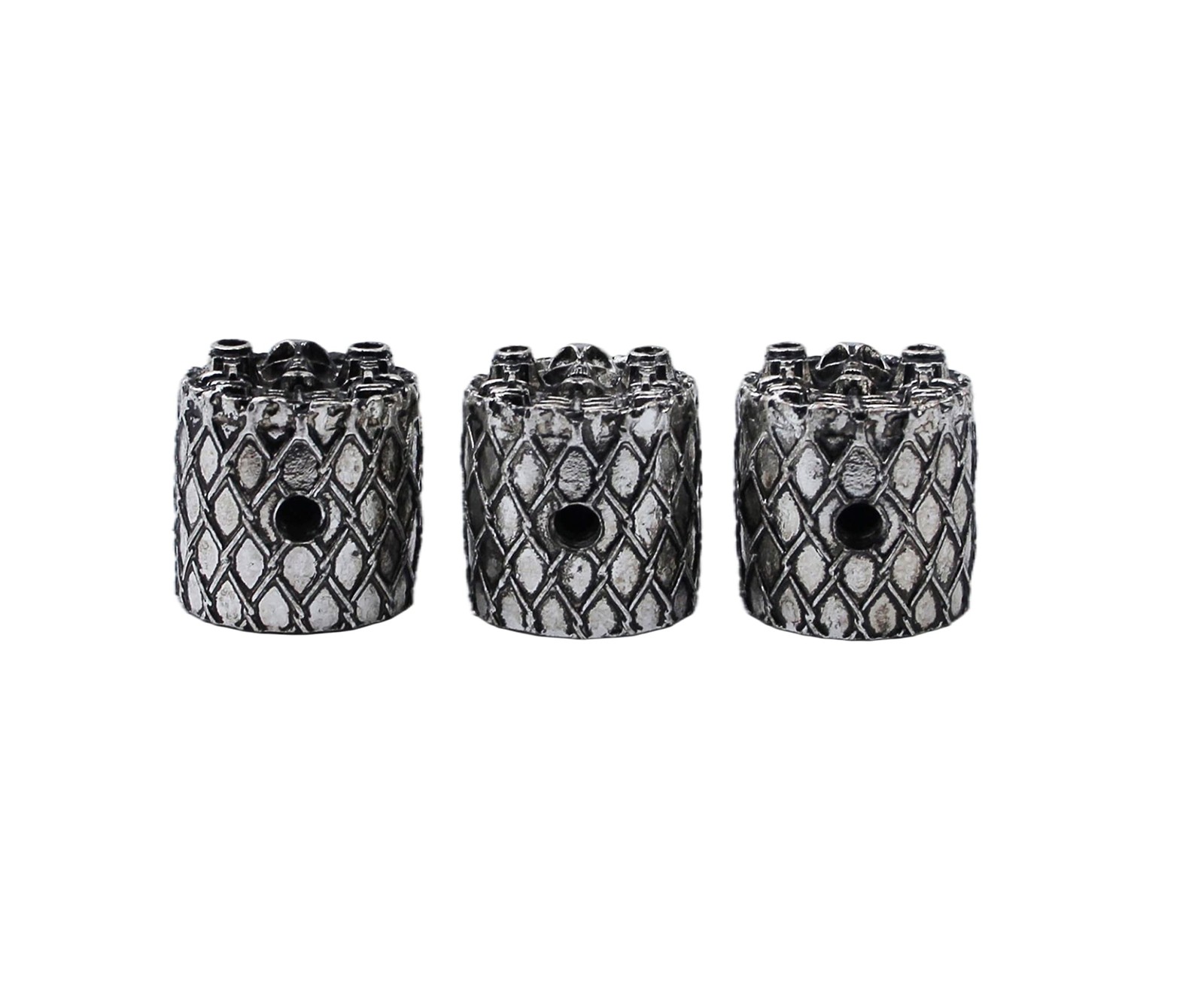 3Pcs Guitar Bass Knobs 6mm Dia. Shaft Pots – Alloy Cool Skull Surface Style T…