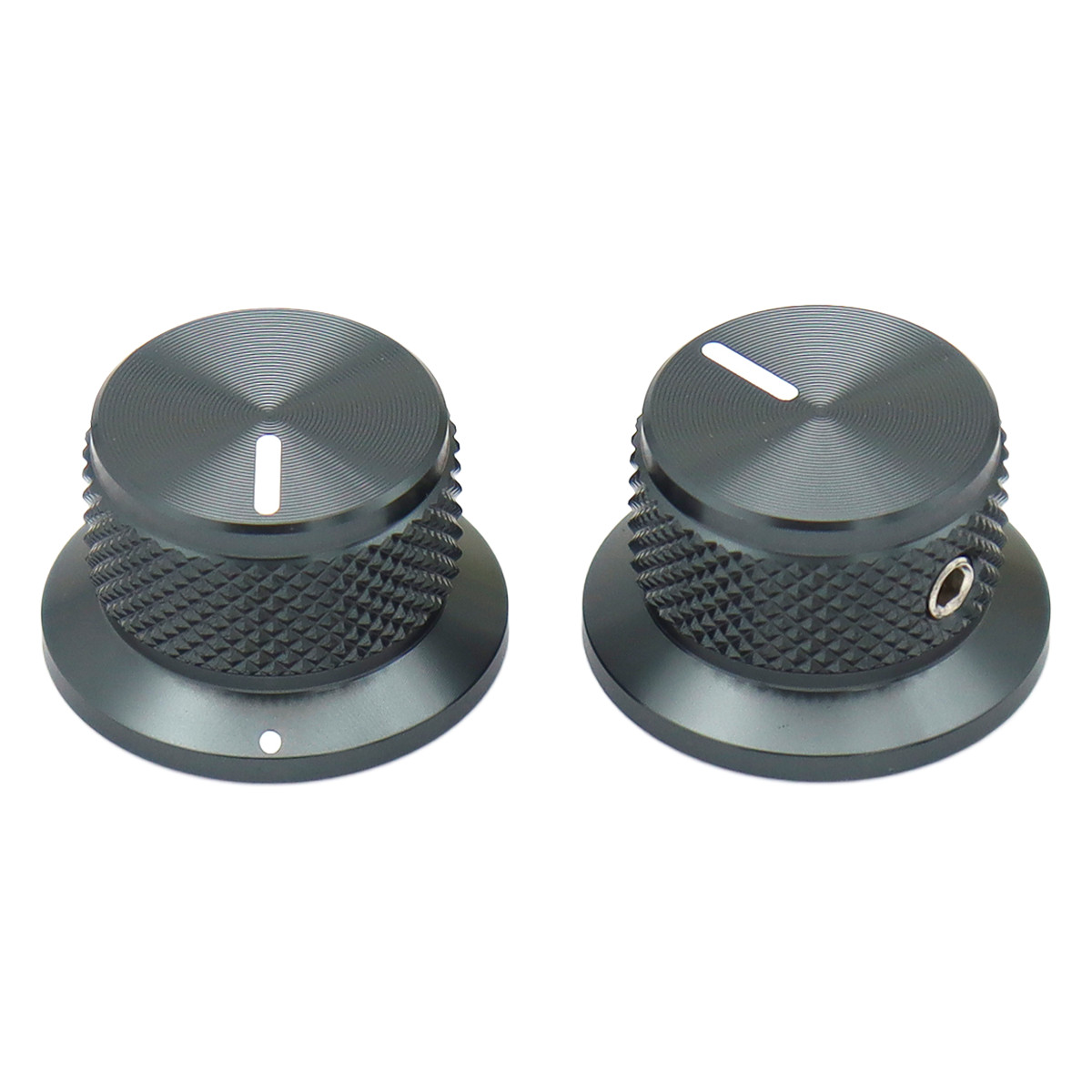 2x Aluminum Alloy Guitar Knobs 6.35mm Potentiometer Cap 1/4″ Bell Knobs Gray