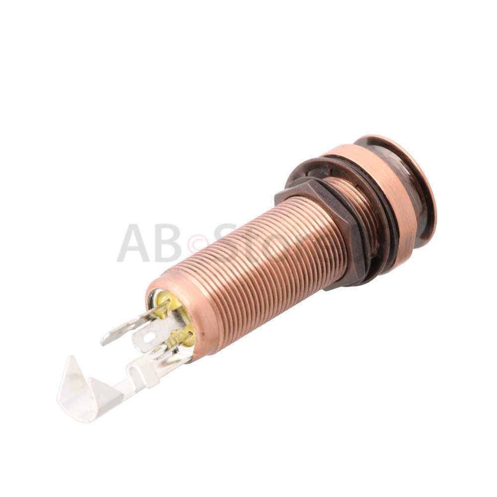 3pcs Bronze Guitar Bass End Pin Output Jack 1/4 inch Stereo Copper w/ wire clip