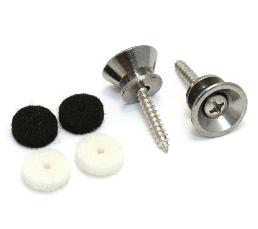 Genuine Fender Standard Series CHROME Guitar Strap Buttons for Strat/Tele/Bass