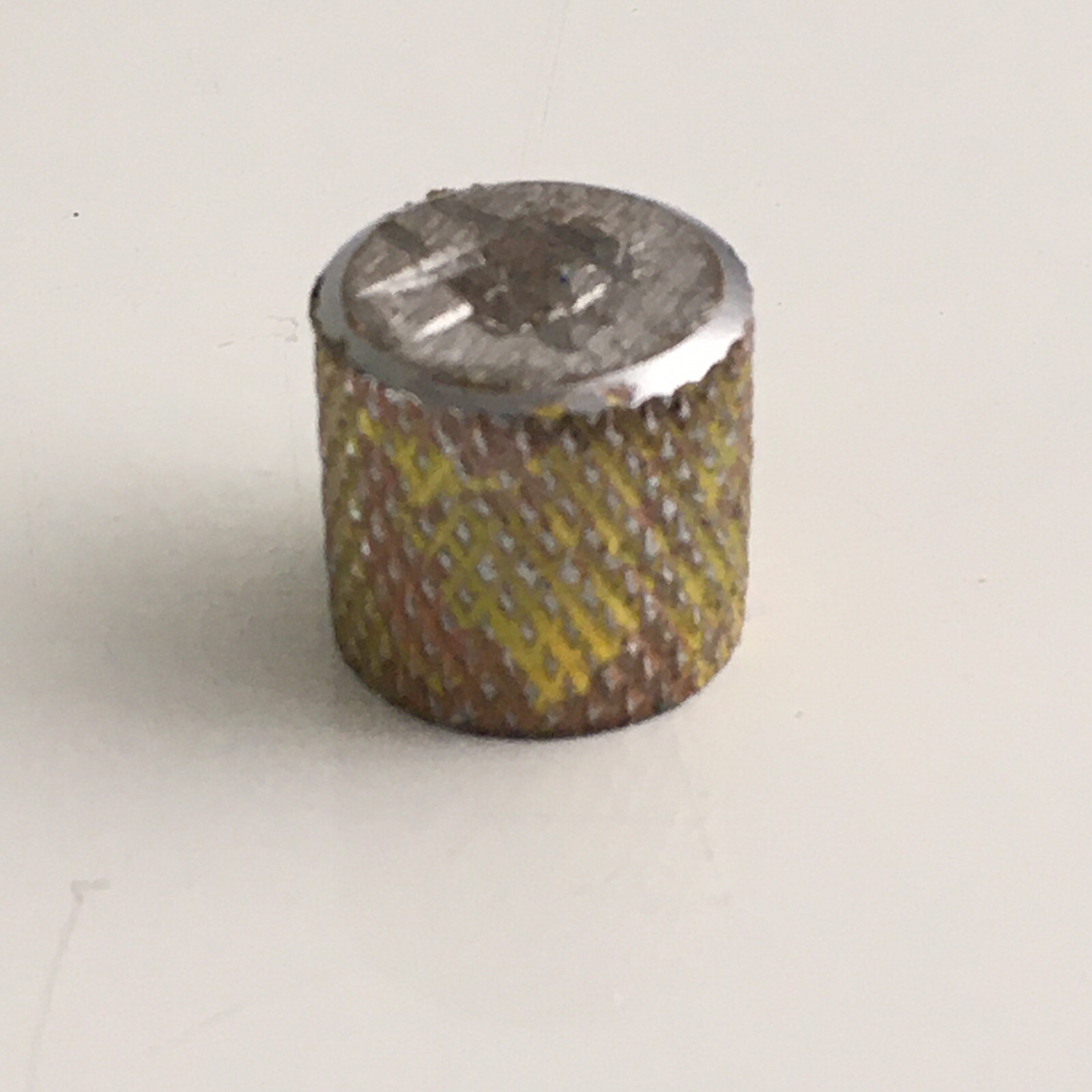 Single Vintage Push On Tele Strat Tone Knob Aged Chrome Natural Heavy Relic 6mm