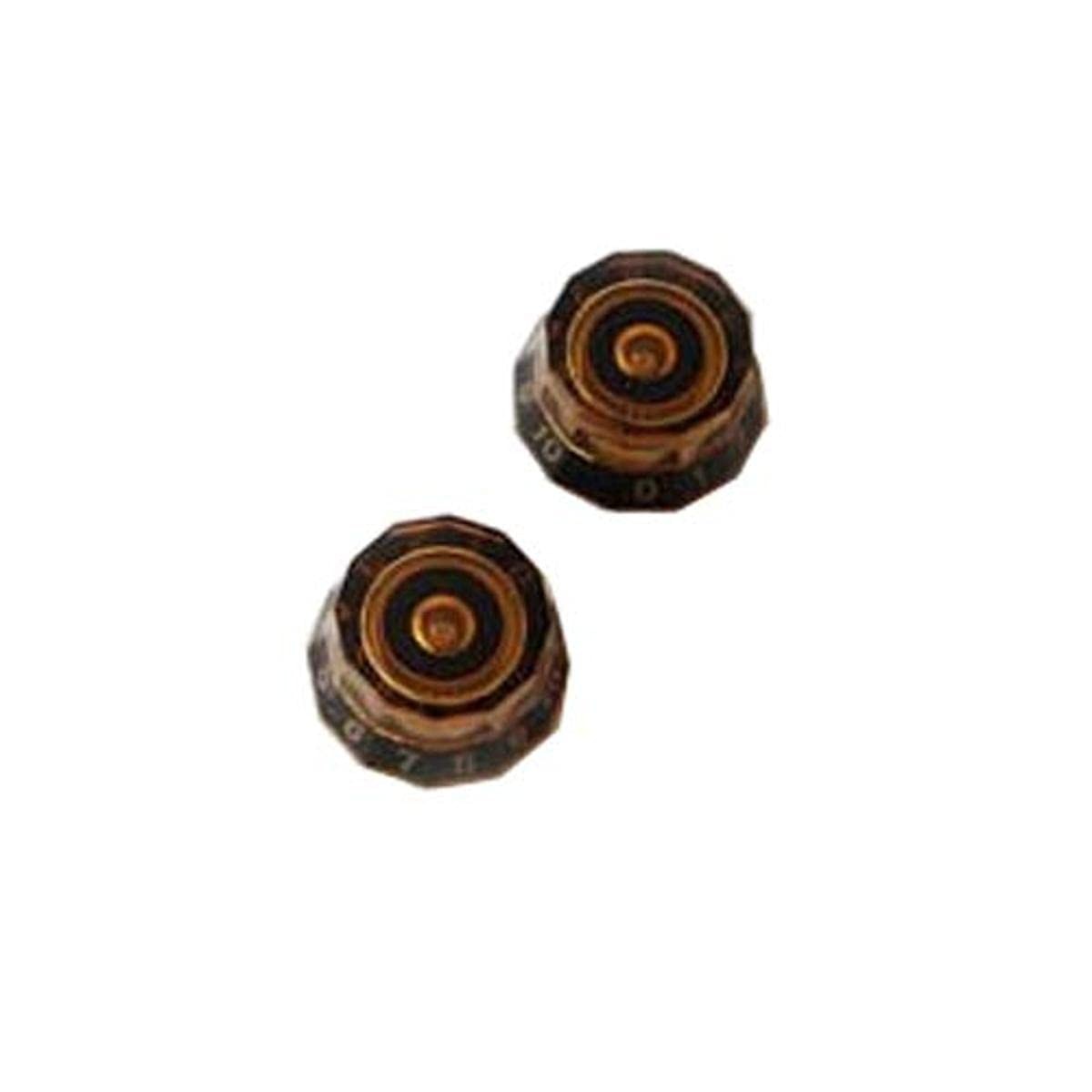 PRS Lampshade Knobs Set of Two Black and Amber Fits All US Models