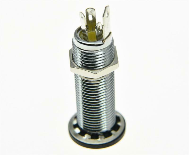 KAISH Chrome Copper Stereo Guitar Barrel Jack Cylinder Input Output Jacks 4 Pole