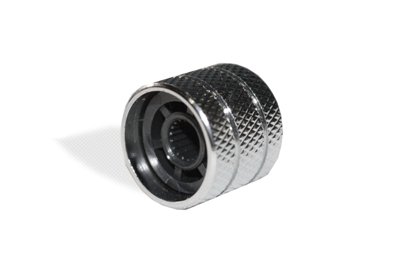Knob Push on 6mm Chrome with Black Pearl Cap Set of 4 0811270CHBP-4P