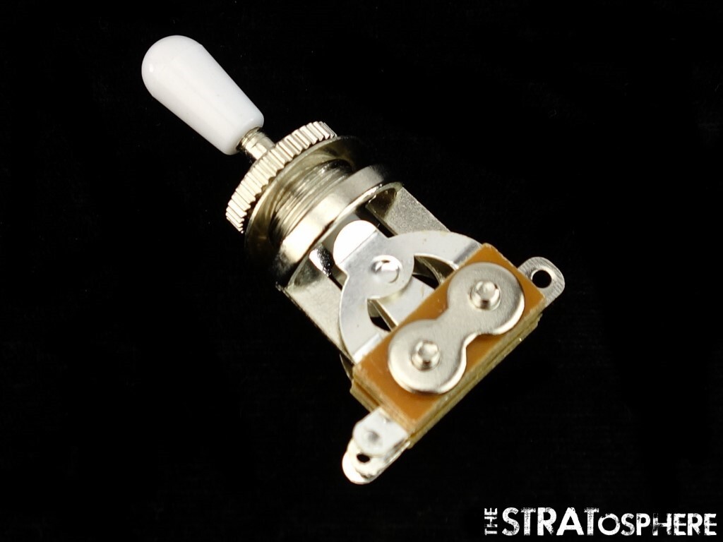 *NEW 3 Position Toggle Switch for Epiphone Les Paul Guitars Chrome, White Tip