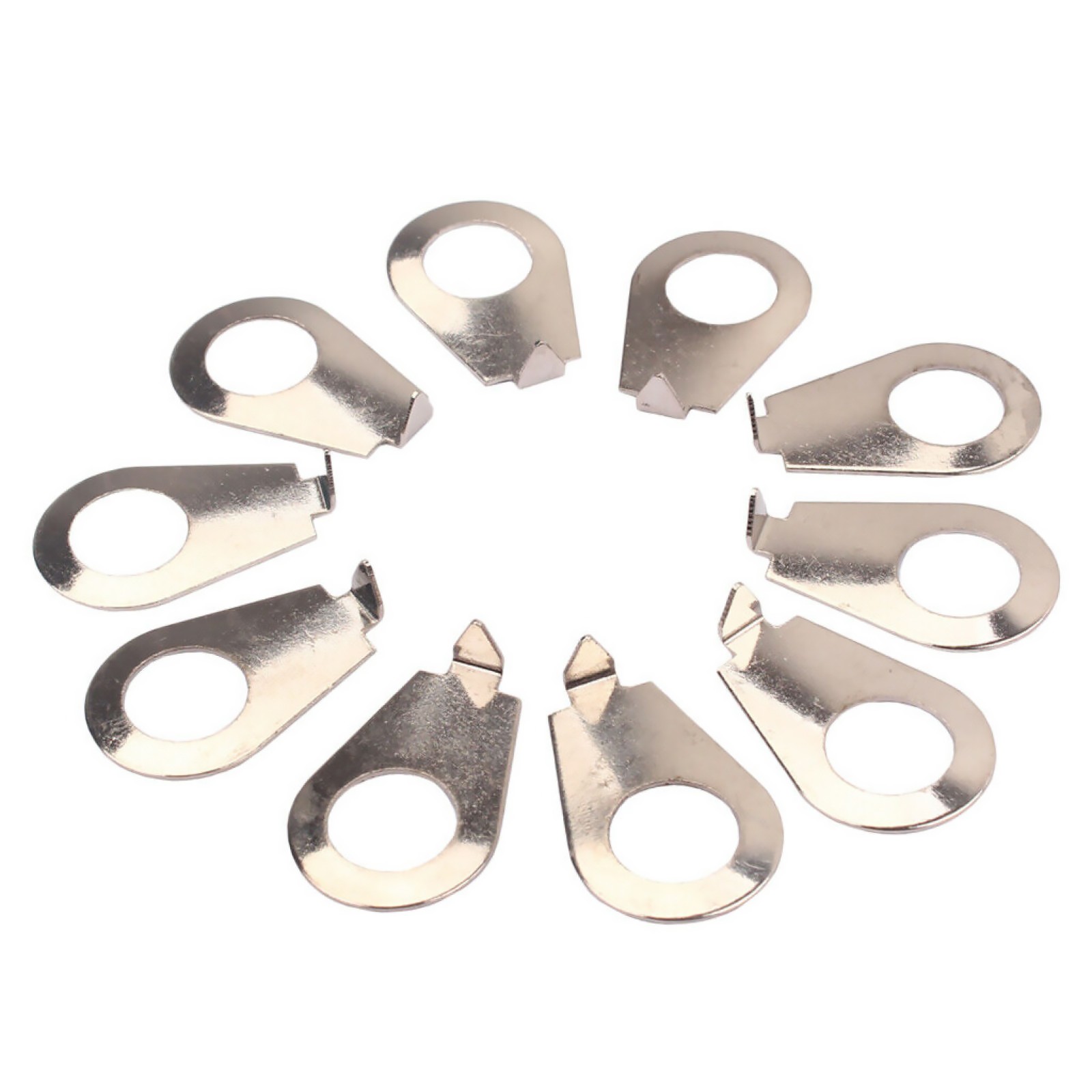 10Pcs 8.5mm Guitar Knobs Pointer Plate Washer Knob Position Indicator Chrome