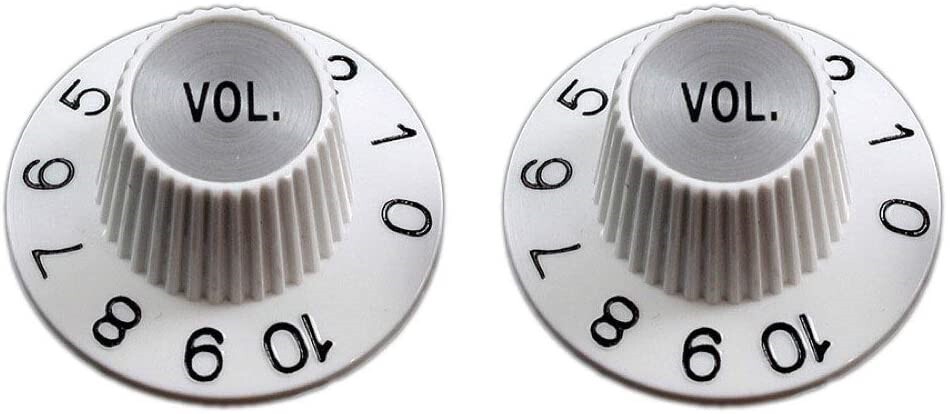 NEW – Set of 2 Witch Hat Volume Knobs For USA Pots – WHITE
