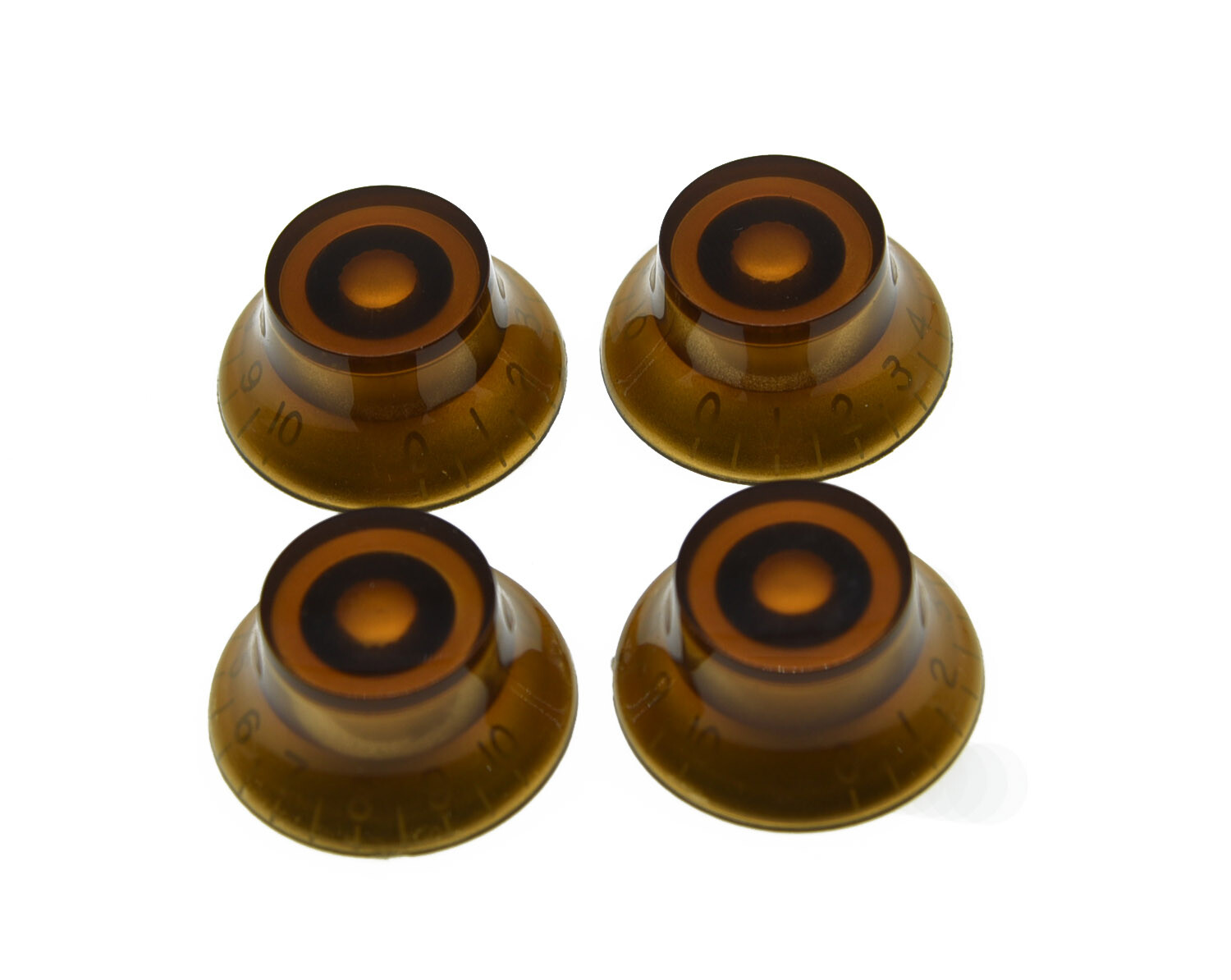 Set of 4 LP Amber Bell Knobs Guitar Top Hat Knobs fits LP SG
