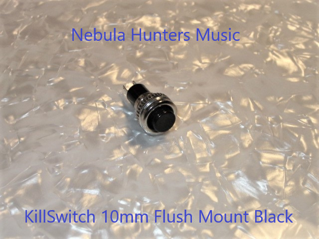 Guitar KillSwitch Cutoff Black Momentary P/Button 10MM Flush Mount 4.1m w14″wire