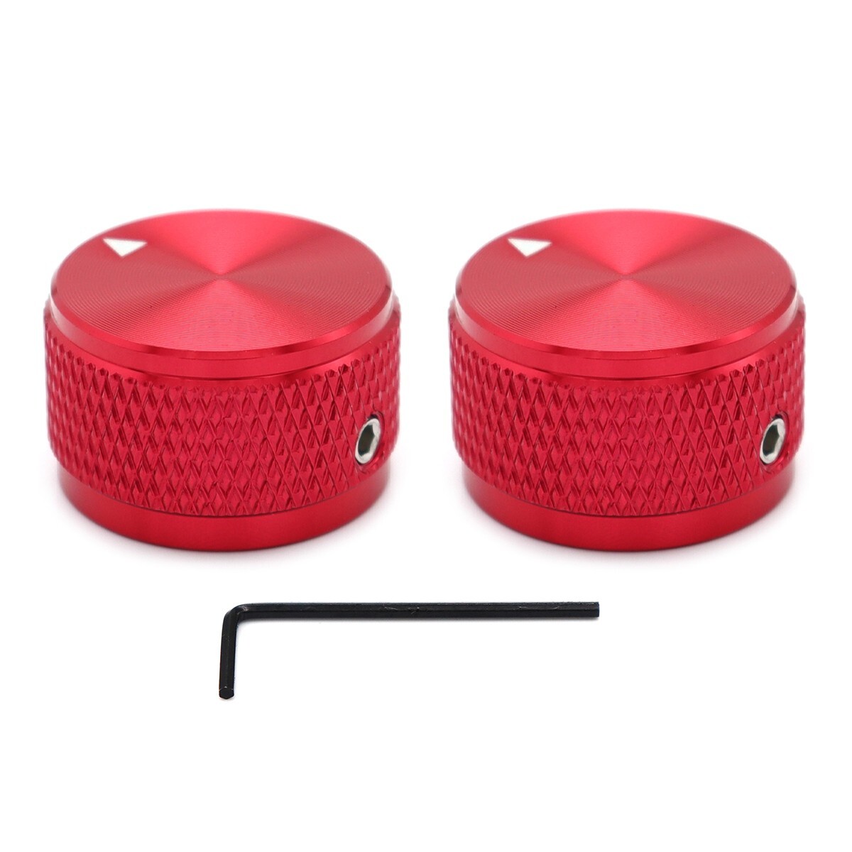 2pcs Red Guitar Knobs Aluminum Alloy Volume Audio Potentiometer Control Knobs