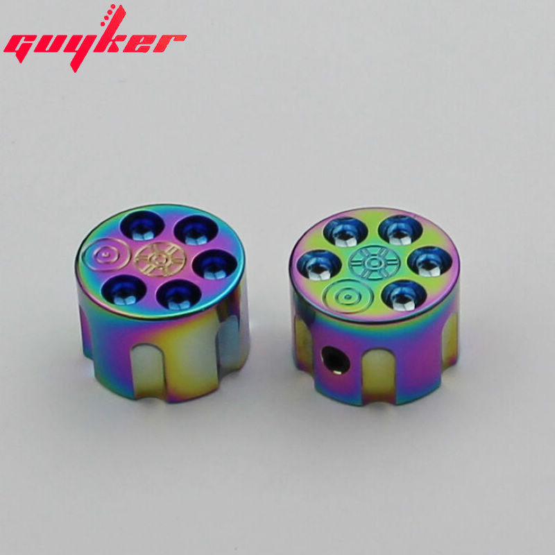 2 Pcs Metal Pure copper Chameleon Rainbow potentiometer knob Inner Diameter 6MM