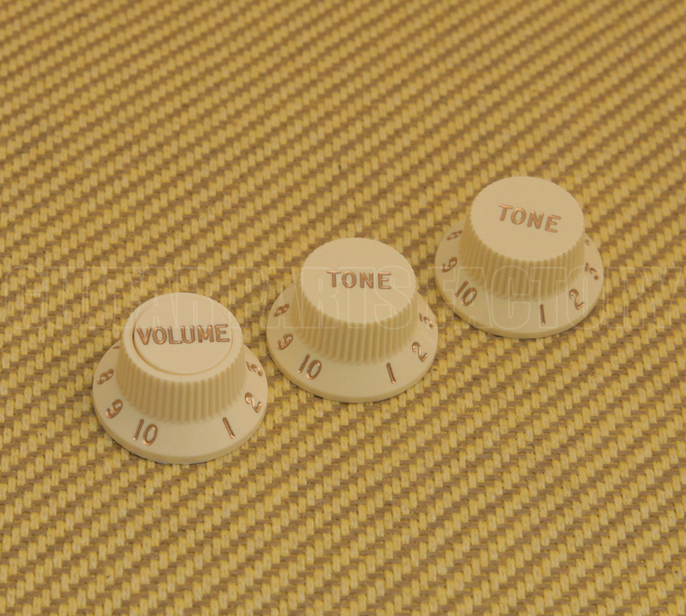 005-9266-ASET Genuine Fender S-1™ Deluxe Stat Knob Set – Aged White