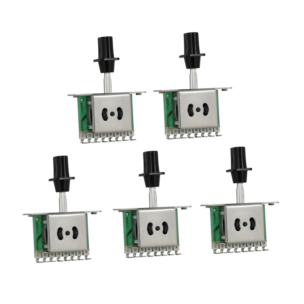 5pcs 3 Way Toggle Switch Guitar Pickup Selector w/ Black Tip Cap for TL Guitar