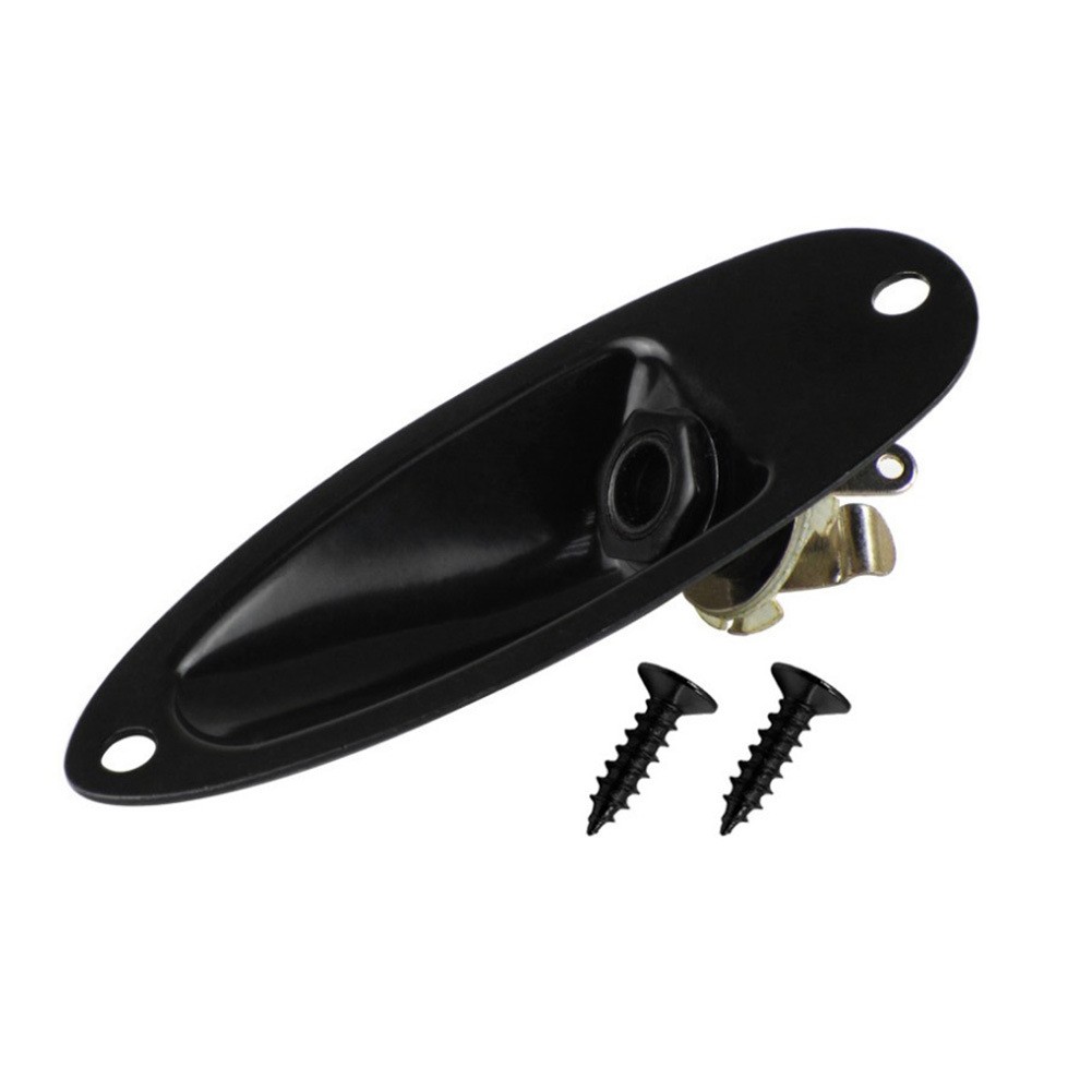 Metal Jack Plug Socket Cover Plate With Screws For FD Strat Guitar Boat Style o