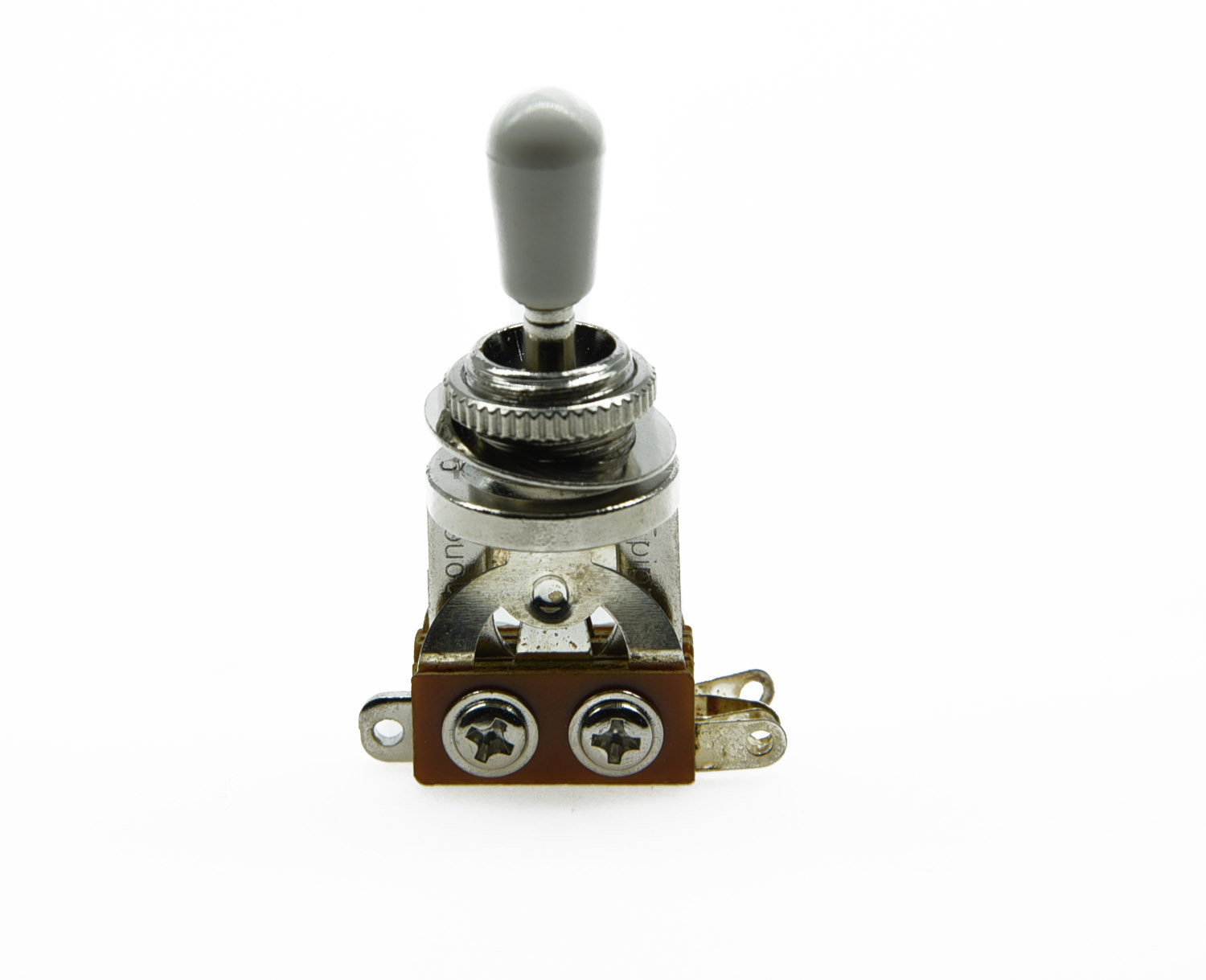 Chrome 3 Way Guitar Toggle Switch with White Tip Fits Les Paul