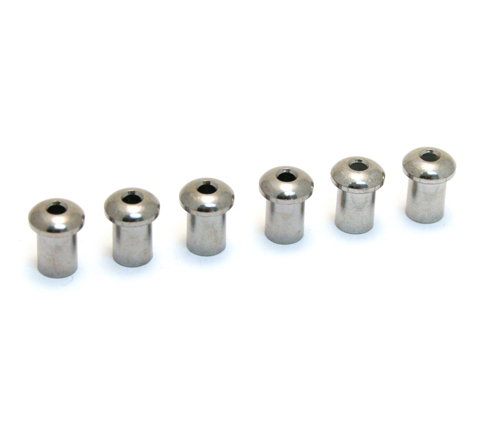 (6) Custom Chrome 5mm Body Top String Ferrules for Electric Guitar BTSF-5-C