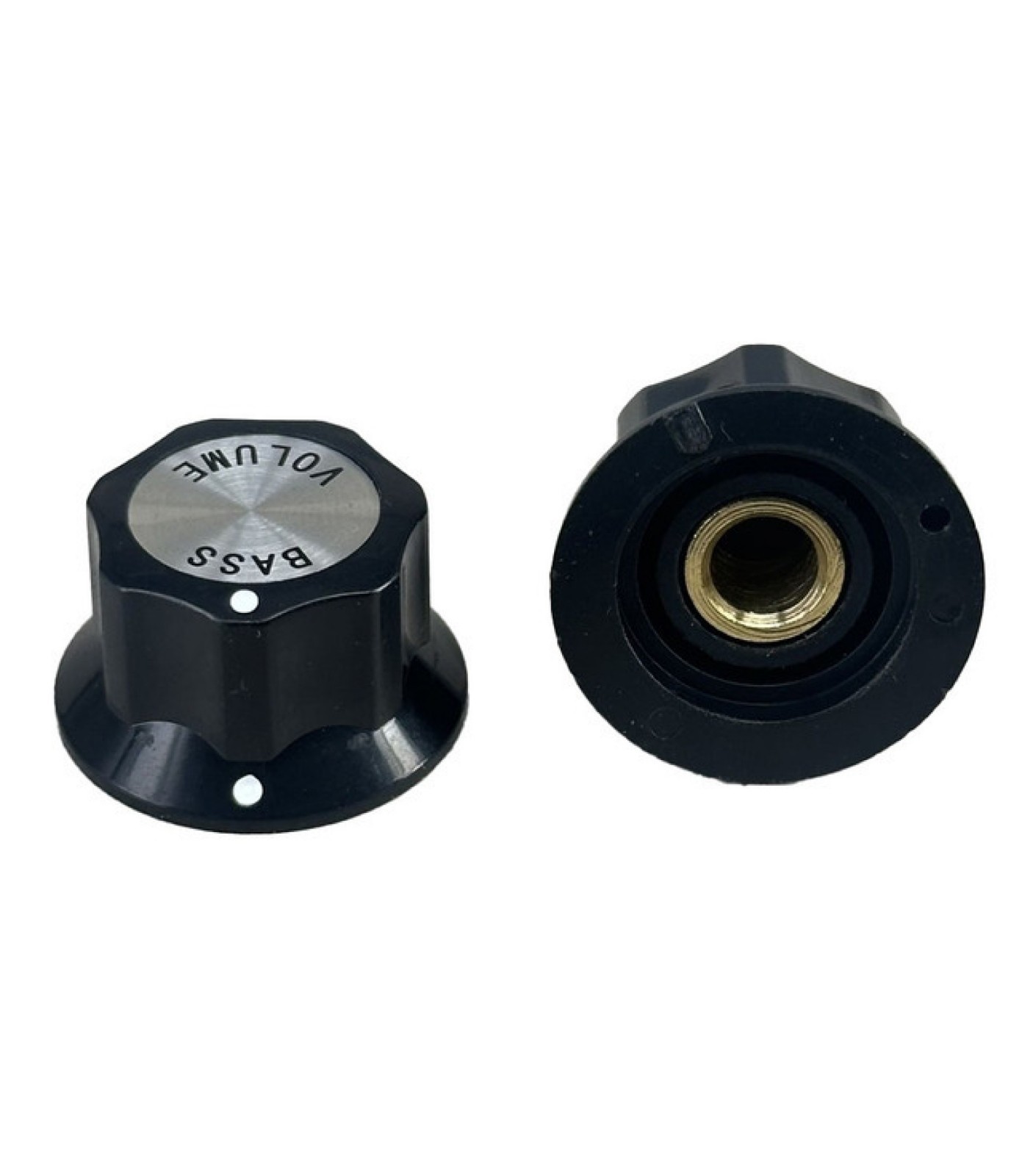 RICKENBACKER BASS & VOLUME GENERIC BLACK GUITAR KNOB 25x15mm SHAFT 6.4mm