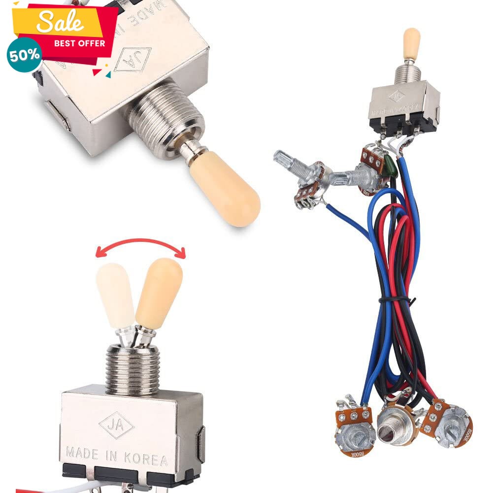 Electric Guitar Wiring Harness Kit with 2T2V 3 Way Toggle Switch for LP Guitar
