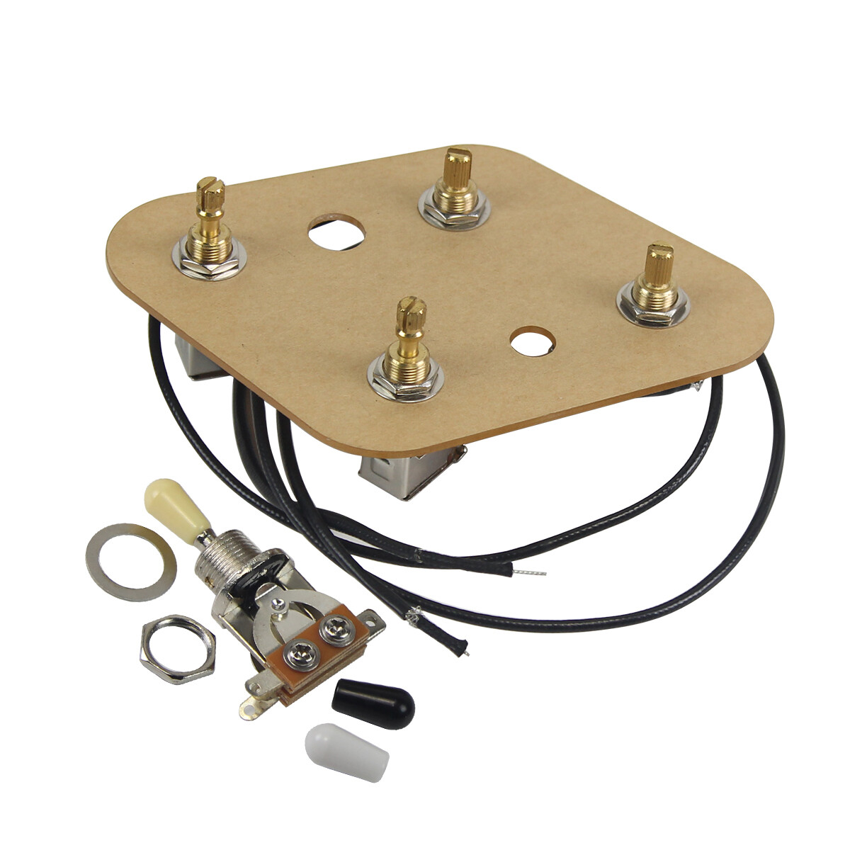 FLEOR 2T2V LP Guitar Prewired Wiring Harness Kit 3-Way Switch Push-Push Pots